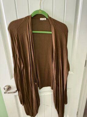 silence + noise Brown Open-Front Draped Cardigan